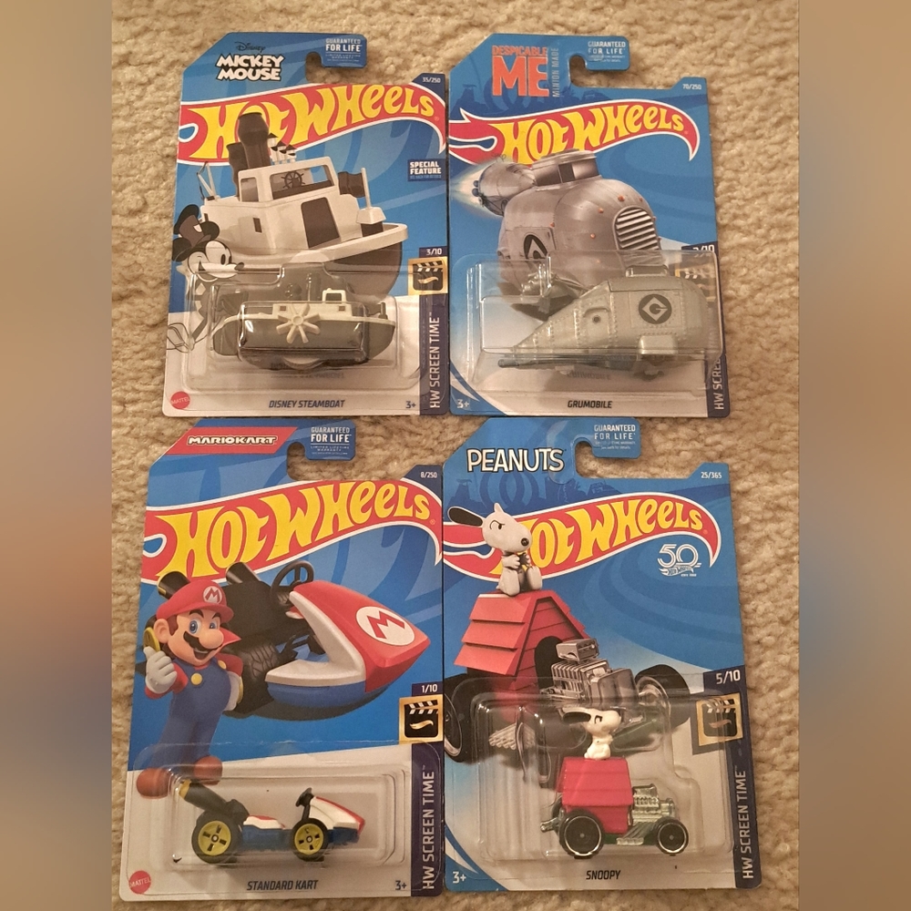 Hot Wheels Screen Time Lot of 4